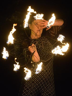 Walsall Bonfire which was held at the Arboretum.  A fire act on stage.