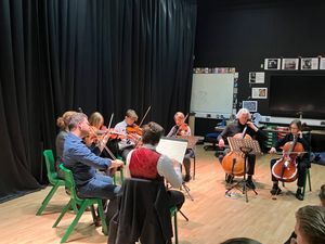 Belvidere School pupils at the music workshop