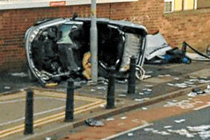 The scene of the crash in which a woman died
