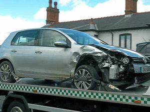 Supporting image for story: Two hurt in three-vehicle smash