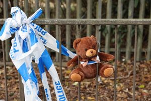 The scene on Dartmouth Road, Smethwick, in the West Midlands where a two-year-old boy has died and four adults have been injured in a hit-and-run crash involving a stolen car.
