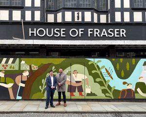 Shrewsbury's mayor, Councillor Alex Wagner and Seb Slater, executive director of Shrewsbury BID, outside the former House of Fraser building on High Street.