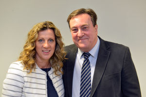 Bob Kane in 2015 with Sally Gunnell who he interviewed during his time as a sports writer at the Express & Star