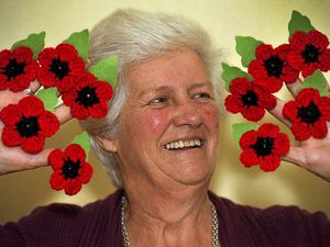 Supporting image for story: £3,000 raised by selling 1,500 poppies crocheted to celebrate 70th birthday