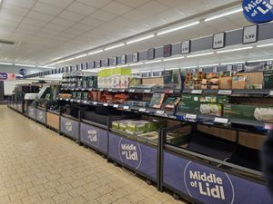 The middle of Lidl in Hadley