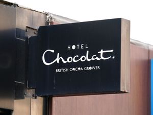 A sign at a Hotel Chocolat store