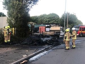 Supporting image for story: Caravan reduced to ashes in Willenhall blaze