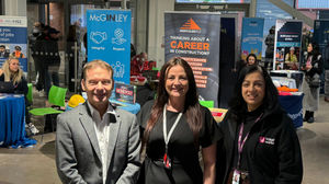 Walsall Town Deal Construction Jobs and Careers Fair representatives, James Norris - Walsall College, Corrie Squire - Walsall College, Jane Kaur Gill - Walsall Council