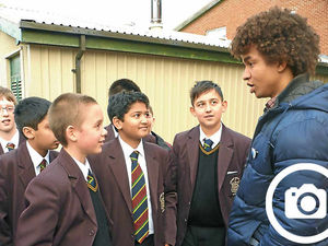 Supporting image for story: Blue Peter features star Radzi back at school in Newport