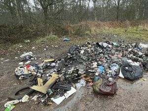 Supporting image for story: Firefighters called to rubbish dumped on roadside and set alight