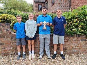 The Grove junior team (left to right)  Owen Davies, Wren Humphries, Connor Hitchinson and George Davies