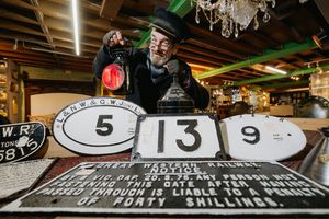Old Mill Antique Centre in Bridgnorth with Railway Memorabilia to coincide with Severn Valley Railway 60th year. In Picture: Jan Lendon from the antiques centre