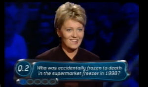 Kirsty Young presenting the game show The People Versus in 2000