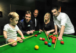 Tommy at the charity snooker night in 2013 featuring Ken Doherty