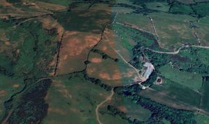 The footpath runs around Middle Hill Farm, pictured. Photo: Google