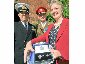Supporting image for story: Medal is presented to Falklands widow