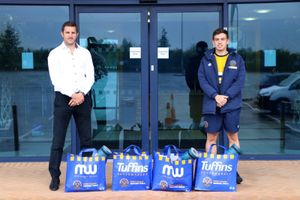 Sam Ricketts and the Shrewsbury Town In The Community team prepare to deliver isolation packs