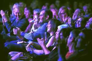 A shocked Michelle watches Jack onstage during the show