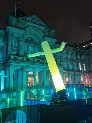 Silent Disco in Victoria Square, part of Birmingham Light Festival