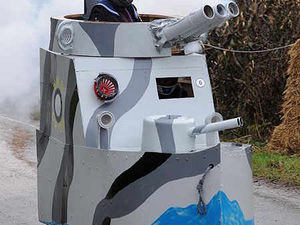 Supporting image for story: It's all downhill for village wacky race