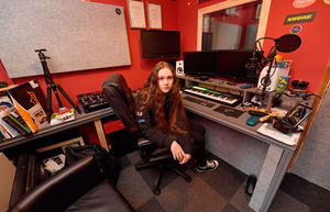Singing sensation Macy O is determined to continue her plans despite being evicted. Macy pictured in the studio she has built with Naomi's partner Antony Shorter.
