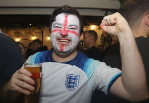England fans watching the game at the Salopian Bar in Shrewsbury.