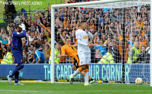 James Henry of Wolverhampton Wanderers celebrates after scoring a goal to make it 1-1