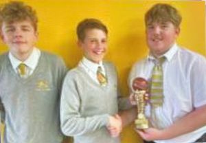 The Calverhall Cup being presented at Sir John Talbot by Mark and Joe.