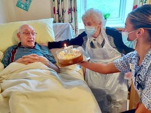 Supporting image for story: Couple celebrate 70 years of marriage with cake and party