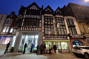 WOLVERHAMPTON COPYRIGHT EXPRESS AND STAR STEVE LEATH 02/02/2022..Pics in Wolverhampton at Alice's Tea Room in Queens Square, where it is taken over at night by: Maria McKellar from Wolves, she helps feed those in need..