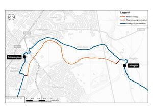 The suggested new River Severn Pedestrian route