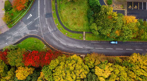 Looking down at the autumn colours near Stafford Park 7, Telford