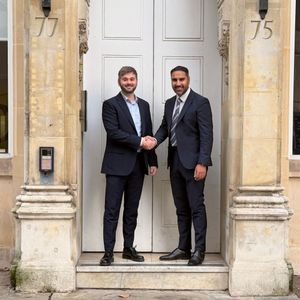 James Rossiter, left, with Gurpreet Bassi - CEO of Bond Wolfe