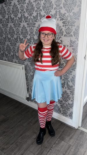 Lucy Richards shared this image of Marnie-Leigh, 8, dressed as Wilma from Where's Wilma? 