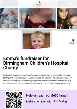 Emma is fundraising for Birmingham Children's Hospital.