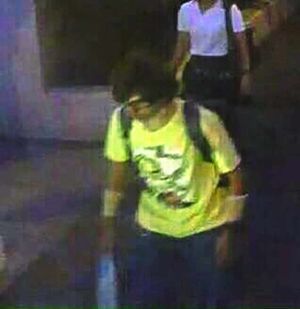 The bomb suspect in the yellow T-shirt