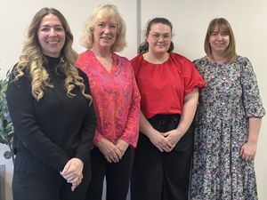 Left to right is Michelle Abbott of HCR Law, Lucy Wells from the Worcestershire Community Foundation, Leah Lewis and Kate Collins from Bradley Haynes