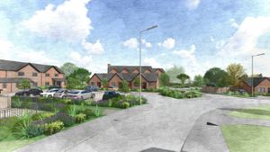 Artist's impression of new homes in Newcastle-under-Lyme