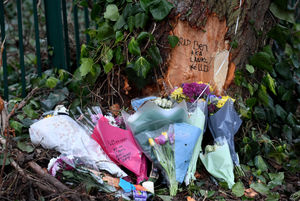 Tributes at the scene