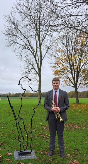 George Aldridge (Year 13 student) who played The Last Post closing Wolgarston's Armistice event.