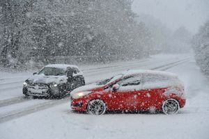 Snowy roads in Hednesford