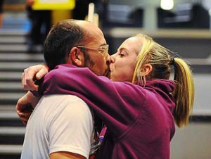 I do – the pair celebrate getting engaged