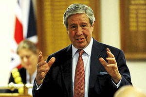 Trevor Osborne talking to the town council