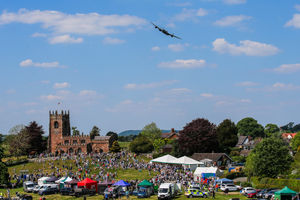Battle of Britain Memorial Flight Avro Lancaster flypast over Marbury 