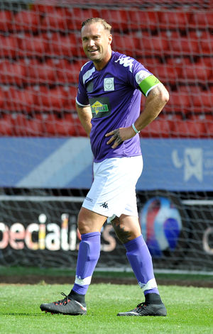 Calum Best at a previous charity football match in Walsall