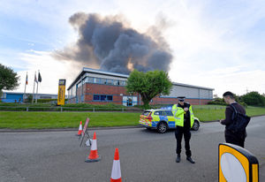 Roads sealed off because of the huge fire