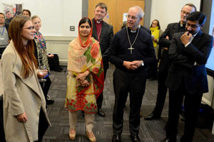 Malala Yousafzai with the Archbishop of Canterbury Justin Welby