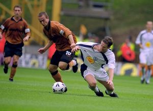 Branch on the ball for Wolves during a 1-1 draw against Sheffield Wednesday in 2000