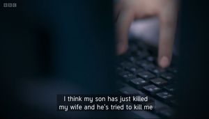 The distressing 999 call featured in the show. Picture: BBC documentary Murder 24/7