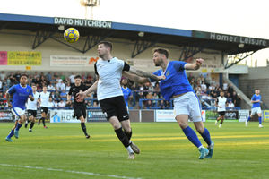 Action from AFC Telford United's play-off clash with Halesowen (Kieren Griffin)